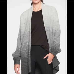 Athleta Lucca Ombre Wrap Sweater Gray size Medium
